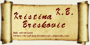 Kristina Brešković vizit kartica